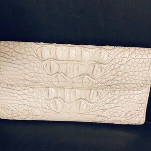 Brahmin Bone Crocodile-Embossed Wallet